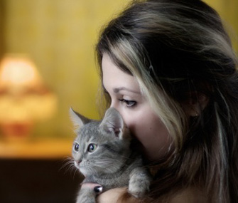 Single frau und katze
